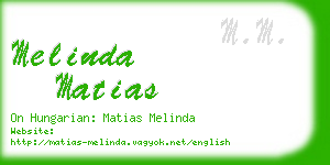 melinda matias business card